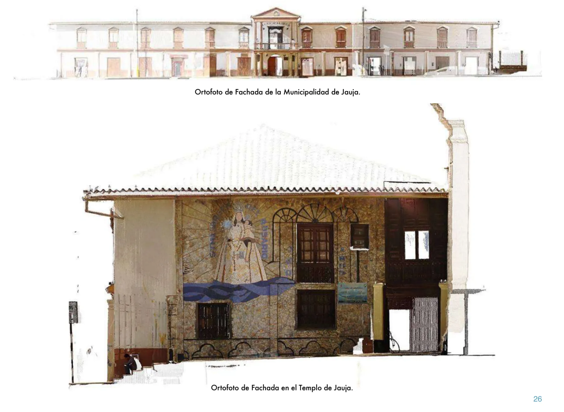 Ortofoto de elevación de fachada del Templo de Zurite — Cusco